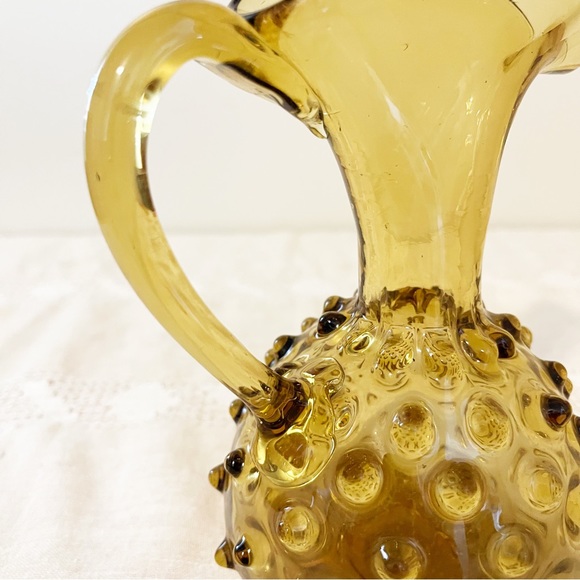 VTG | Empoli | Italian Handblown Art Glass Hobnail Pitcher - Picture 8 of 13